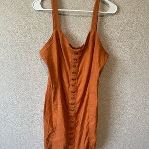Leith Terracotta Hook-Front‎ Mini Dress